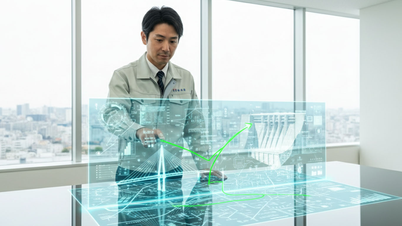 未来の施工管理の男性が発注者支援業務でキャリアを築いている