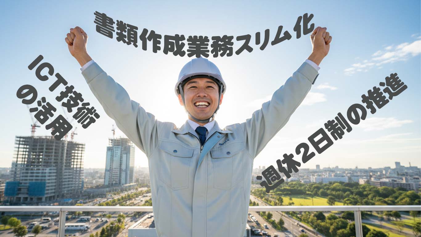 技術者の男性が、発注支援業務のメリット享受し喜んでいる