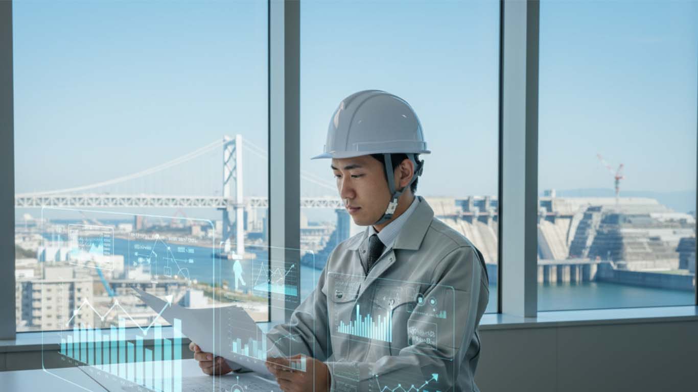 日々の業務の中で、学んでいる技術者の男性