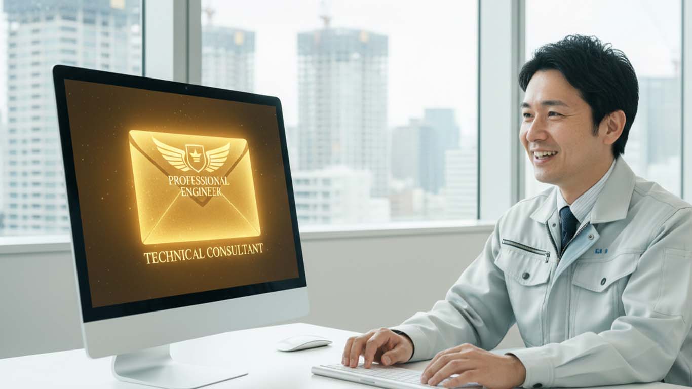 技術者の元へ重要なメッセージが届いている