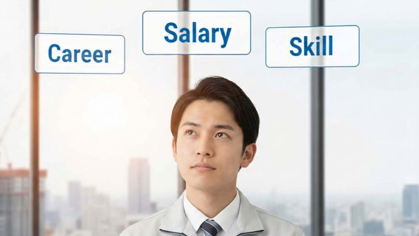 技術士資格を取った際の将来を考える技術者の男性