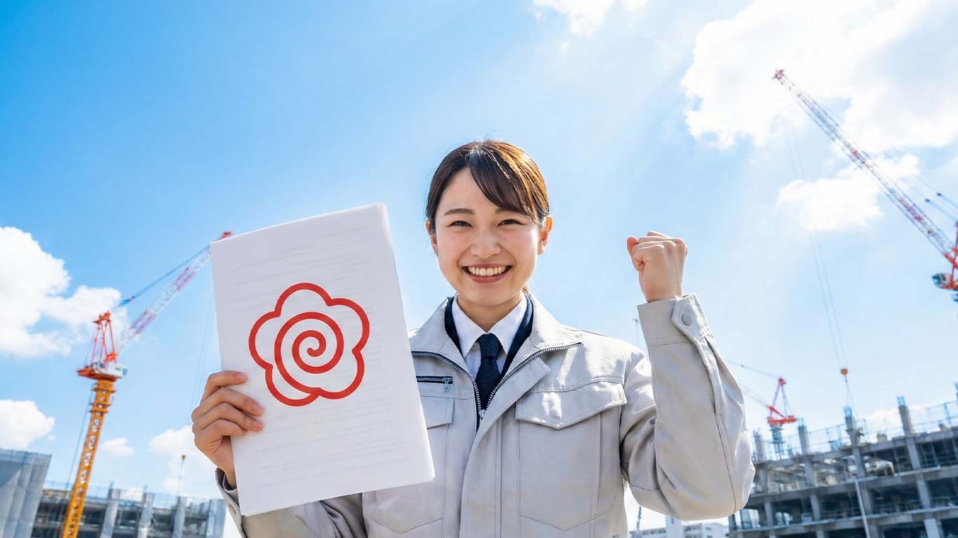 評価で満点だった施工管理の女性