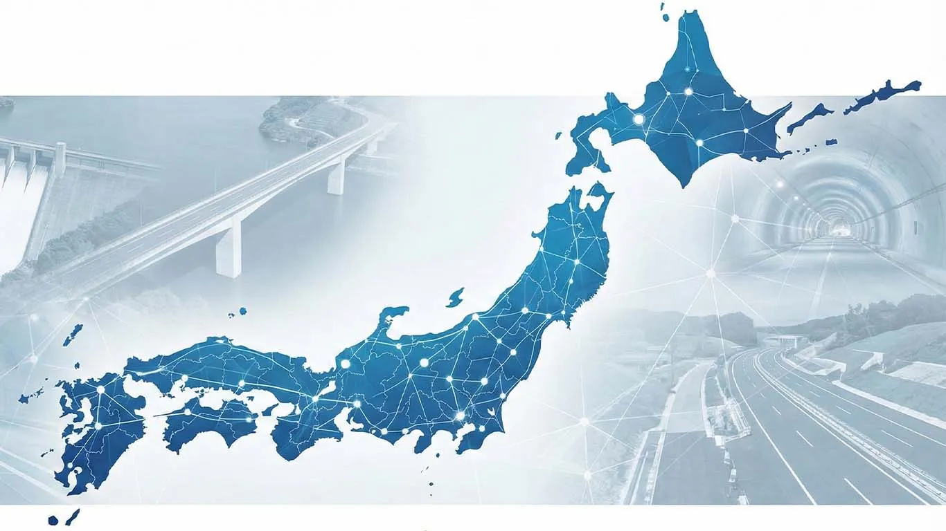 整備局が全国に点在することを示唆する日本地図