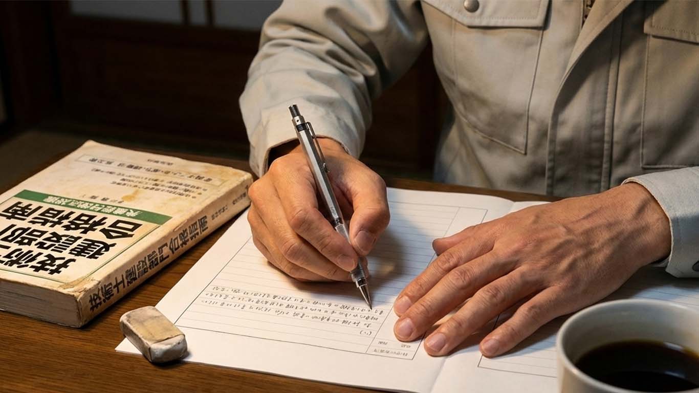 技術士試験の文章作成に手書きでトレーニングする技術者
