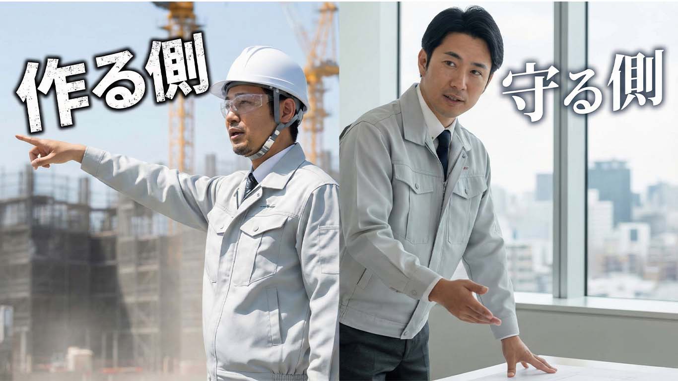 施工管理と発注者支援の作る側、守る側の違いを示唆