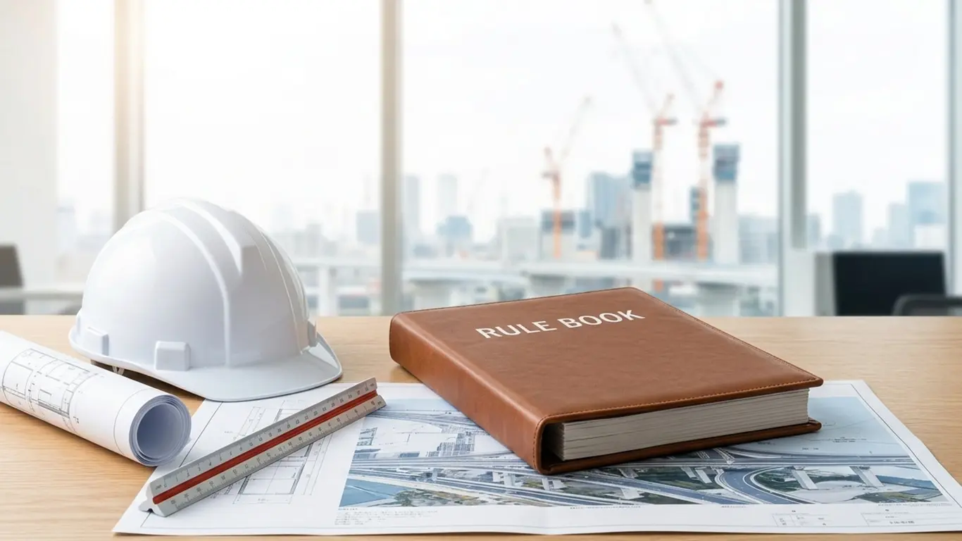 発注者支援業務でルールブックを元にコンプライアンスが遵守されている様子を示唆