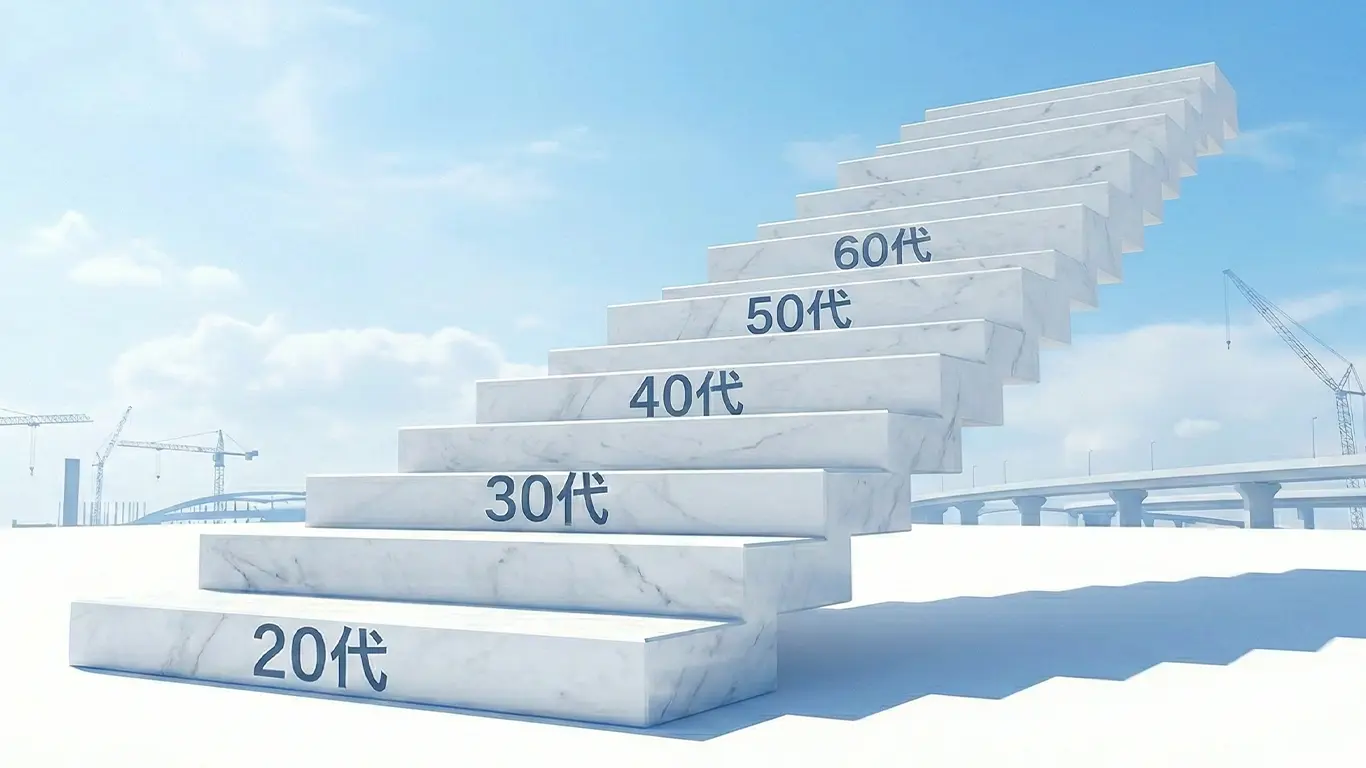 年齢ごとにステップアップを思わせる階段