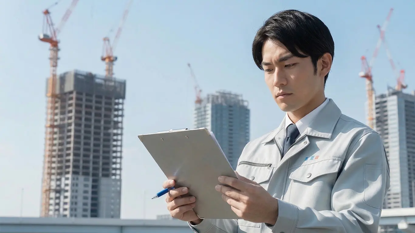 技術検査のチェックをする検査員