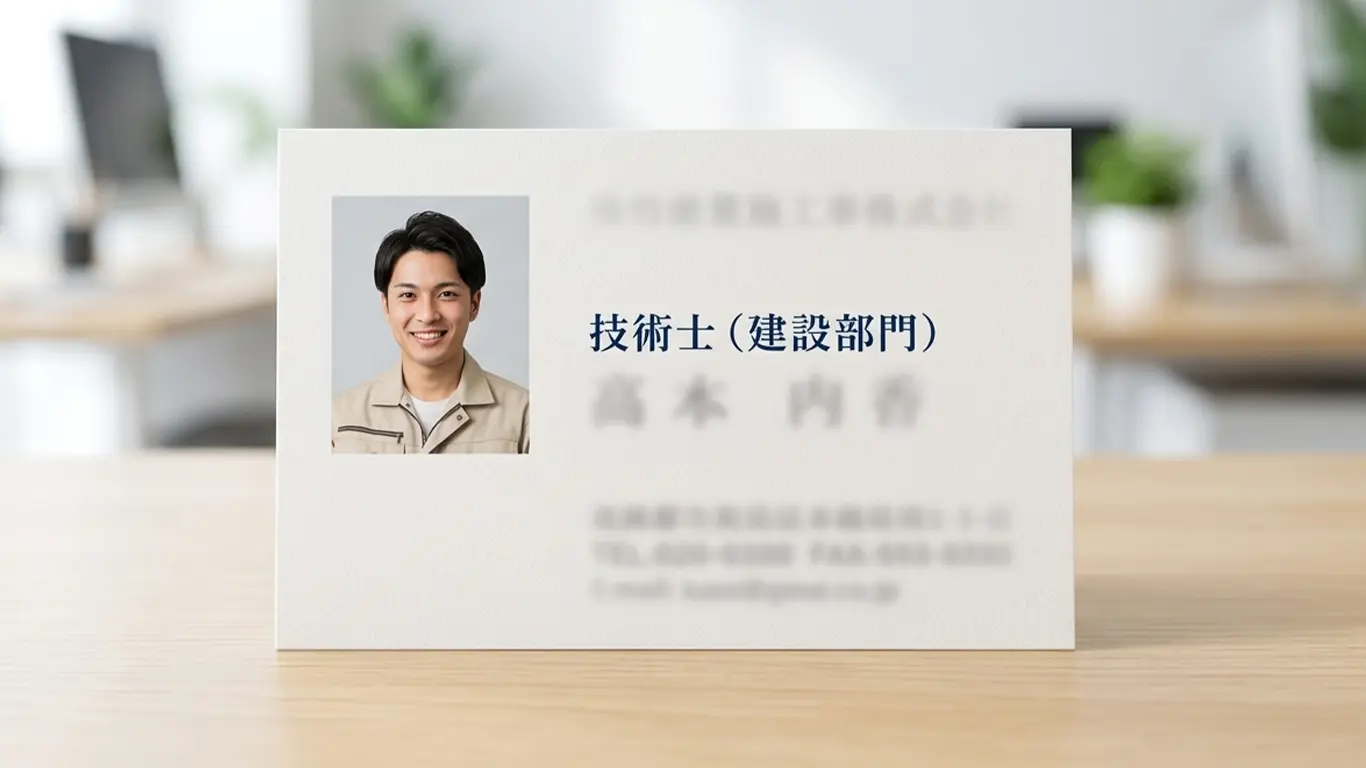 技術士資格を名刺に刻んだ施工管理