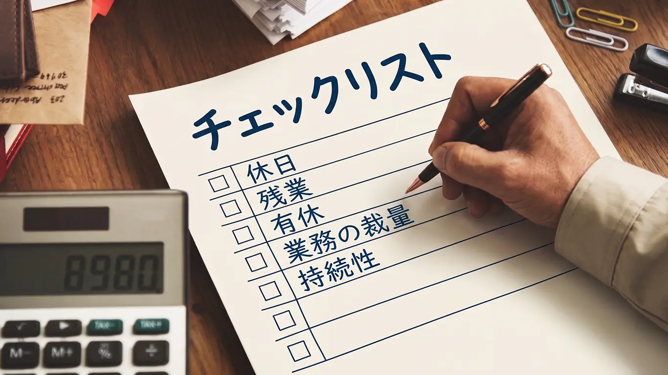 職場環境チェックリストをチェックする施工管理