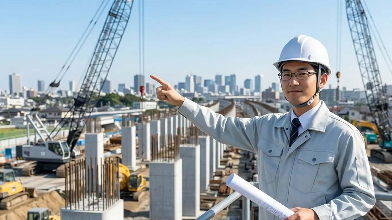 現場で指示を出している施工管理