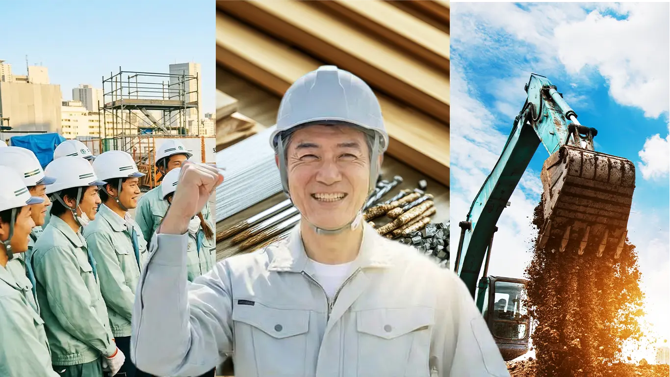 人・資材・重機をそろえた施工管理