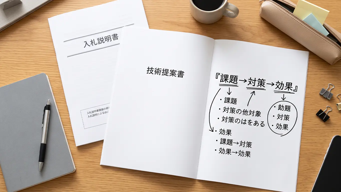 「課題→対策→効果」について書かれた提案書