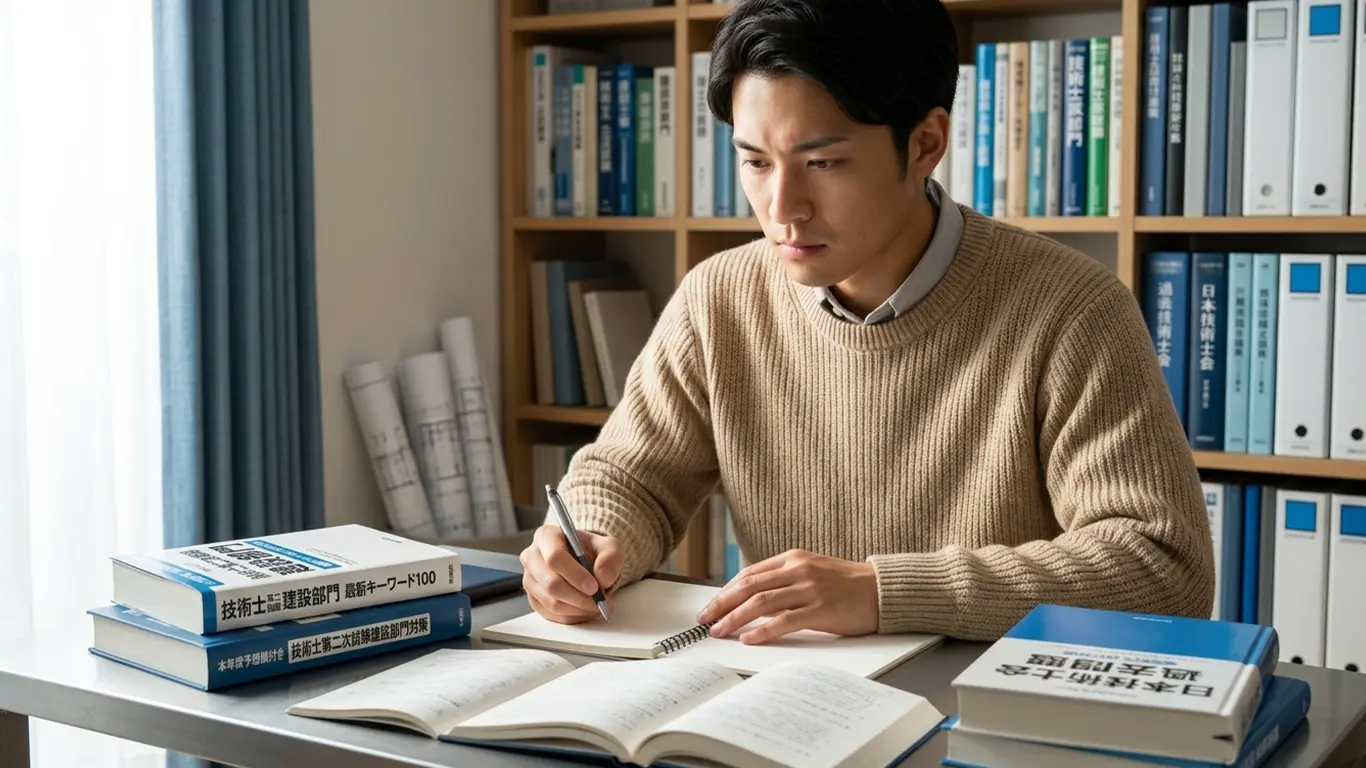 技術士試験の勉強をする施工管理