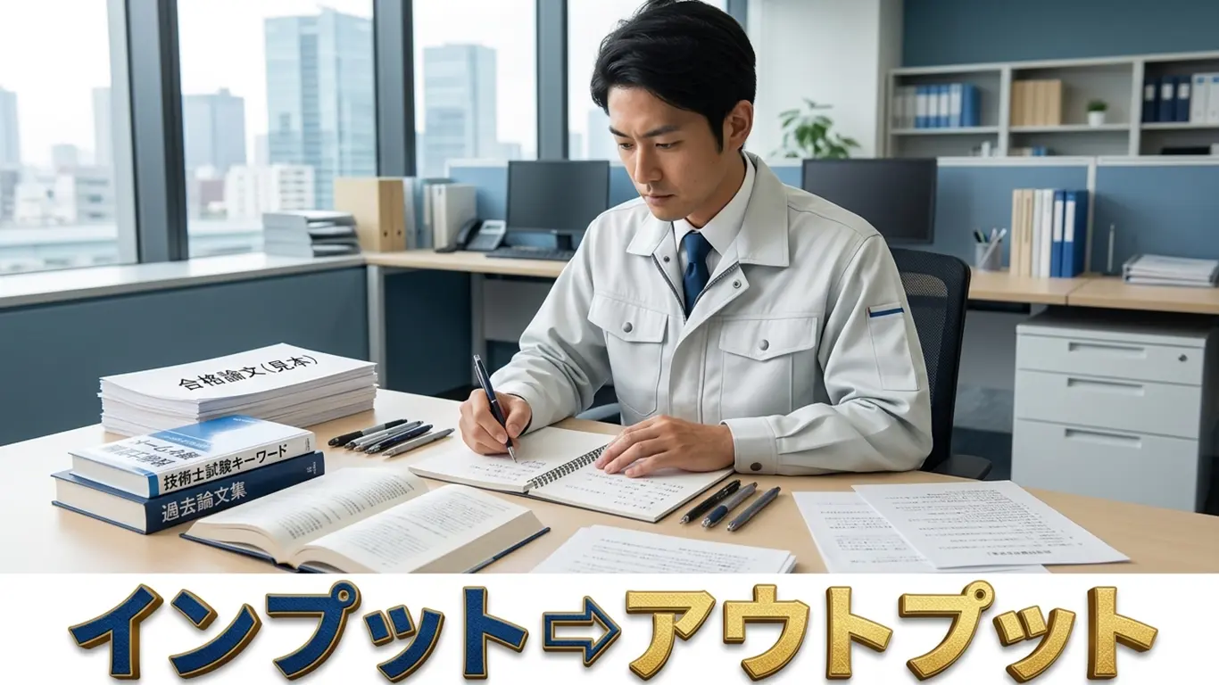 「インプット⇨アウトプット」を中心に技術士試験の勉強をする施工管理