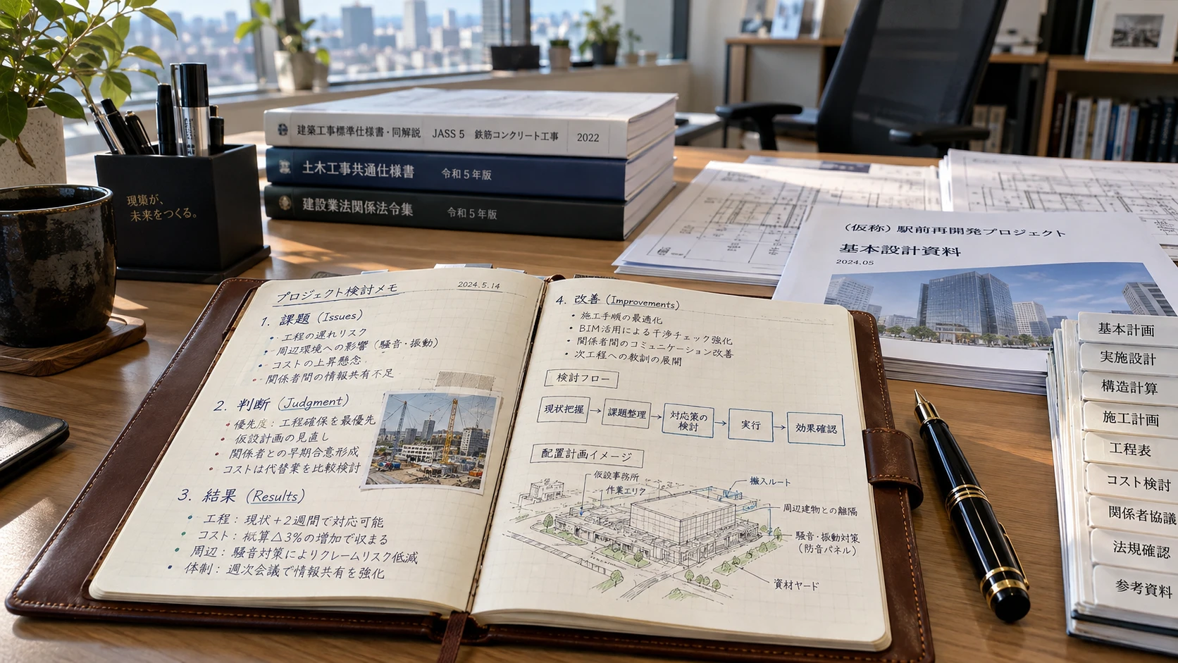 「課題・判断・結果・改善」と考えて勉強されているノート